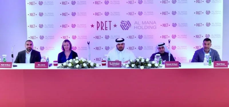Dignitaries addressing a press conference to announce that Al Mana Holding is the Qatar franchisee for Pret A Manger. PICTURE: Thajudheen