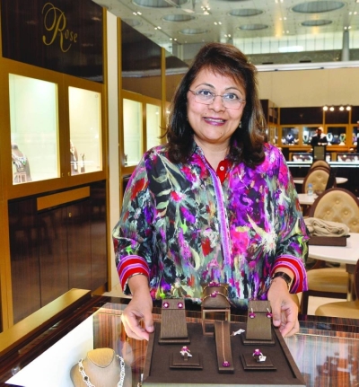 Purnima Sheth showcases Rose&#039;s latest jewellery pieces. PICTURE: Shaji Kayamkulam