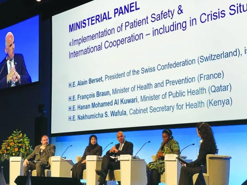 HE the Minister of Public Health Dr Hanan Mohamed al-Kuwari at the Fifth Global Ministerial Summit for Patient Safety in Montreux, Switzerland.
