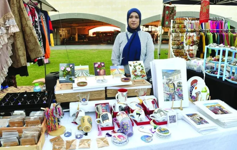 Lamia Mustafa showcases her works at MIA Bazaar. PICTURE: Shaji Kayamkulam
