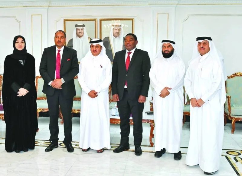 Qatar Chamber chairman Sheikh Khalifa bin Jassim al-Thani and other members of the chamber’s board of directors welcoming Ethiopia&#039;s Minister of Foreign Affairs Mesganu Arega during a recent meeting in Doha.