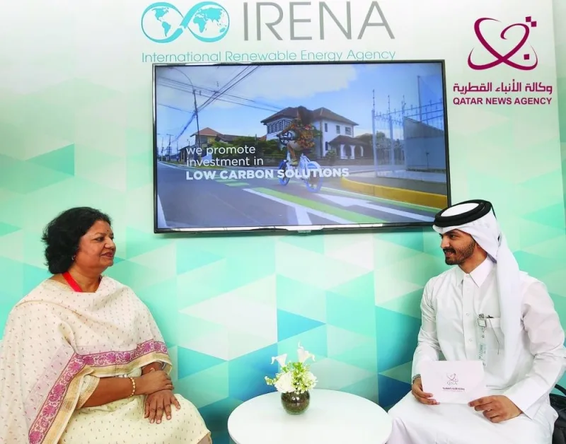 International Renewable Energy Agency (IRENA) deputy director-general Gauri Singh said that Qatar is an example for other countries to follow and to see the type of challenges it overcomes.