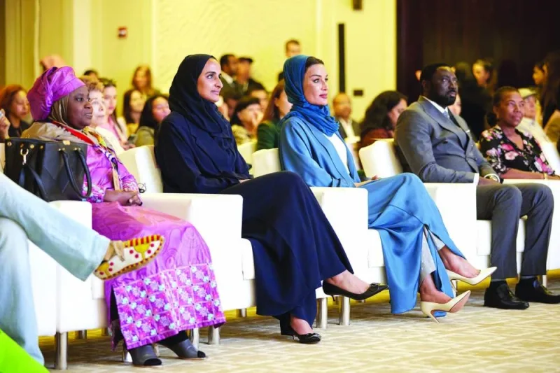 Her Highness Sheikha Moza bint Nasser, HE Sheikha Hind bint Hamad al-Thani and other dignitaries attend