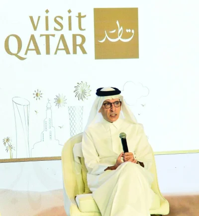 Qatar Tourism chairman and Qatar Airways Group Chief Executive HE Akbar al-Baker speaking at the 9th Annual Destination Wedding Planners Congress. PICTURE: Shaji Kayamkulam.