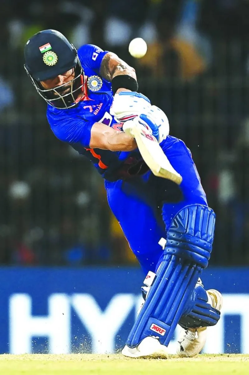 India&#039;s Virat Kohli plays a shot during the third one-day international (ODI) against Australia at the MA Chidambaram Stadium in Chennai on Wednesday. (AFP)
