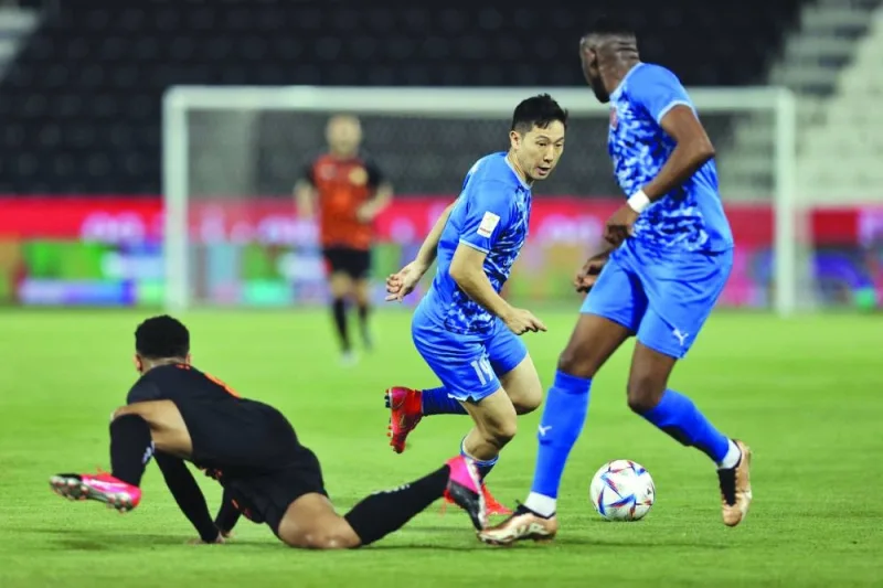 Action from the Ooredoo Cup final at the Jassim Bin Hamad Stadium on Tuesday.
