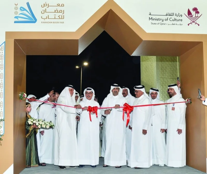 HE the Minister of Culture Sheikh Abdulrahman bin Hamad al-Thani inaugurates the Ramadan Book Fair Thursday in the presence of other dignitaries. PICTURE: Shaji Kayamkulam.