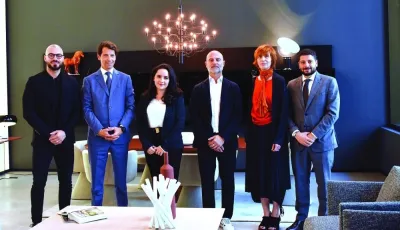 Italian ambassador Paolo Toschi and Italian Trade Commissioner Paola Lisi during a visit to B&B Italia’s showroom Tuesday at the Doha Design District in Msheireb. PICTURE: Thajudheen