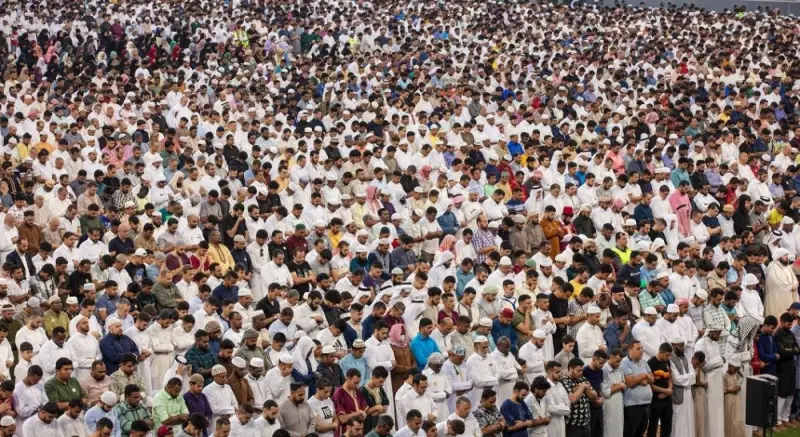 Thousands offered Eid al-Fitr prayer at Education City Stadium.