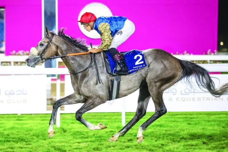 Soufiane Saadi guides Band Width past the winning post in the End Of Season Cup Thoroughbreds (Class 2) race at the Al Rayyan Racecourse on Monday.