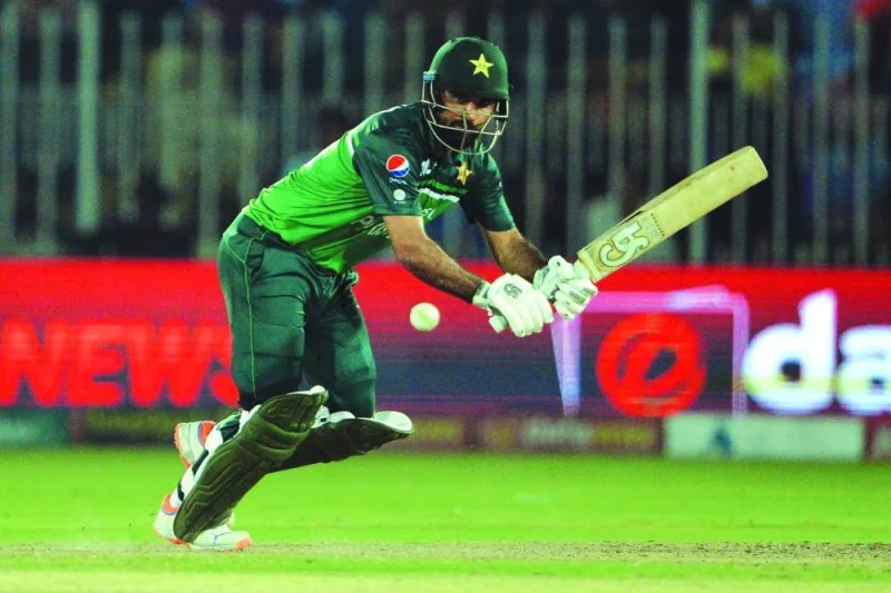 Pakistan’s Fakhar Zaman in action during the second ODI against New Zealand in Rawalpindi on Saturday. (AFP)
