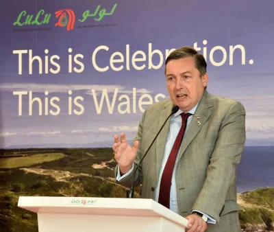 British ambassador John Wilks speaking at the &#039;This is Wales&#039; festival Saturday. PICTURE: Shaji Kayamkulam.