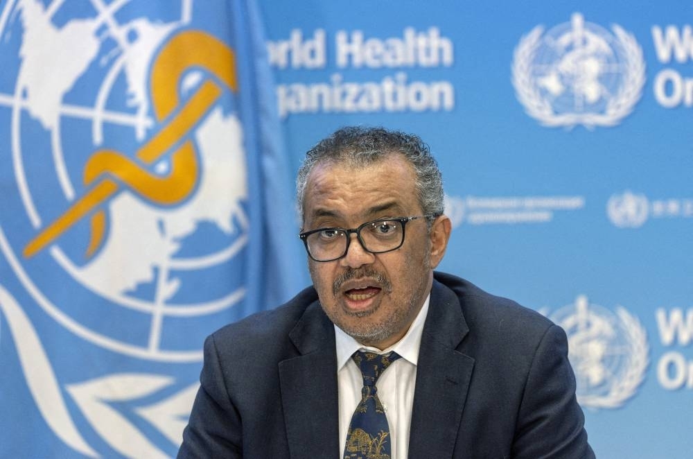 Director-General of the World Health Organisation Dr. Tedros Adhanom Ghebreyesus attends an ACANU briefing on global health issues, including Covid-19 pandemic and war in Ukraine in Geneva, Switzerland, December 14, 2022. REUTERS/Denis Balibouse/File Photo