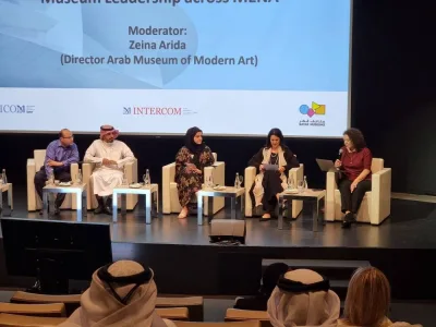 Maha al-Shebani highlights the importance of cultural diplomacy at the Intercom Doha Tuesday. PICTURE: Joey Aguilar.