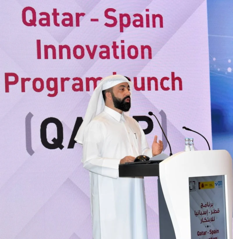 Omar Ali al-Ansari addressing the QASIP launch event Tuesday. PICTURE: Thajudheen