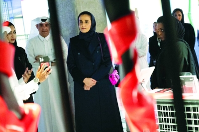 HE Sheikha Al Mayassa bint Hamad al-Thani at the inauguration of the Zwara: Focus on Forever Valentino Exhibition. PICTURES: QM