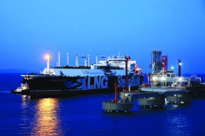 An LNG tanker is seen at the terminal owned by Chinese energy company ENN Group, in Zhoushan, Zhejiang province. China&#039;s LNG imports continued to recover in April and recorded the highest year-on-year increase since September 2021. The rebound in economic and industrial activity boosted gas consumption, driving LNG imports higher, according to GECF.