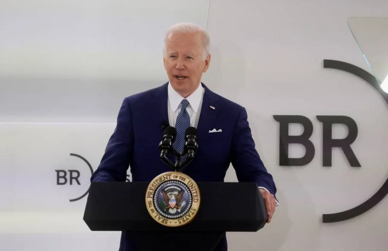 U.S. President Joe Biden discusses the United States' response to Russian invasion of Ukraine and warns CEOs about potential cyber attacks from Russia at Business Roundtable's CEO Quarterly Meeting in Washington, DC, U.S., March 21, 2022. REUTERS/Leah Millis