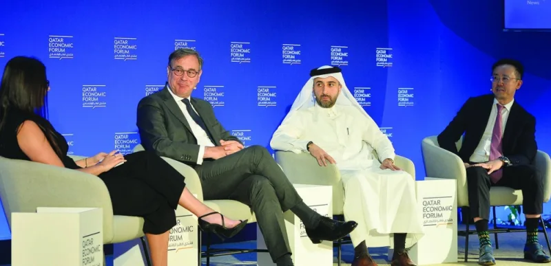The first panel comprised Christophe Bavière, co-CEO, Eurazeo; Mohamed al-Sowaidi, CIO, Americas, Qatar Investment Authority (QIA); and Patrick Zhong, founding managing partner, M31 Capital. PICTURE: Shaji Kayamkulam