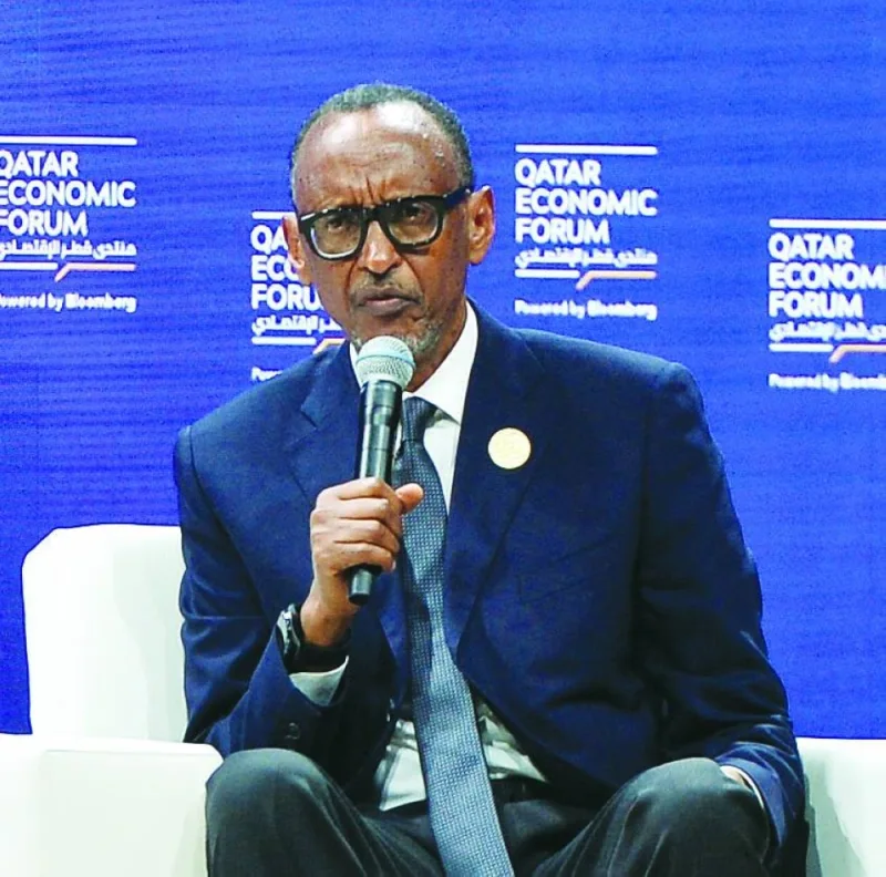 Paul Kagame at Qatar Economic Forum 2023 Tuesday. PICTURE: Shaji Kayamkulam.