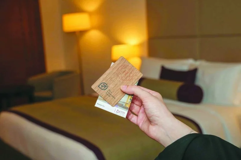 HIA&#039;s Oryx Airport Hotel key cards are made of bamboo.