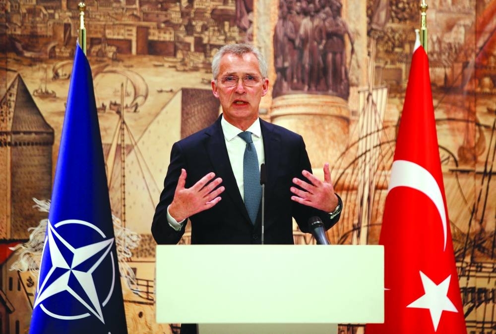 
Nato Secretary-General Jens Stoltenberg speaks during a press conference following his meeting with Turkish President Tayyip Erdogan in Istanbul yesterday. (Reuters) 