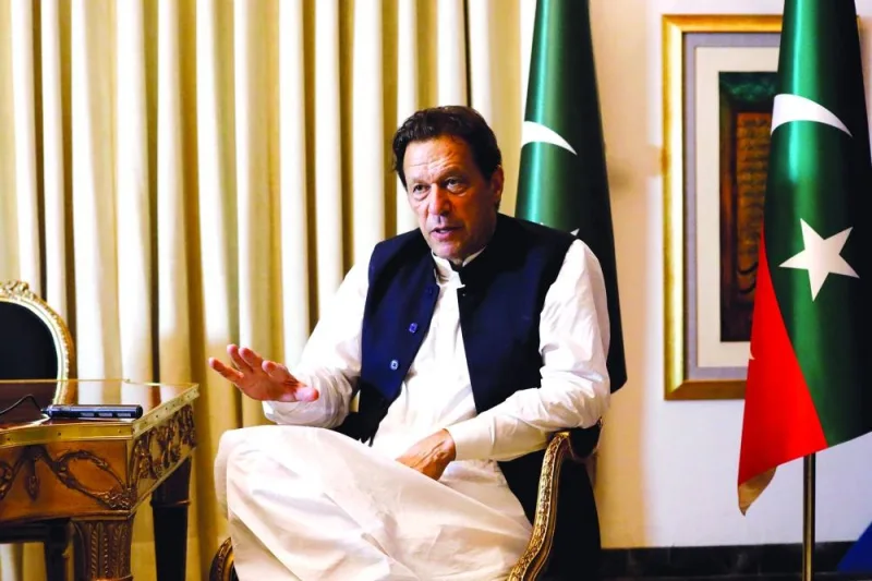 
Former Pakistani prime minister Imran Khan speaks with Reuters during the interview in Lahore. (Reuters) 