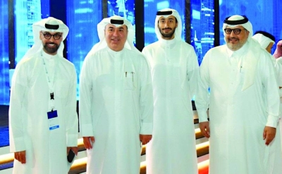 Omar Alfardan (second left), flanked by Ammar Taqi, Hussein Omar Alfardan and Gulf Times Editor-in-Chief Faisal Abdulhameed al-Mudahka at the Qatar Real Estate Forum Monday.