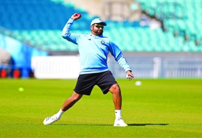 India&#039;s Rohit Sharma during practice ahead of the World test Championship final against Australia at The Oval, London, Britain. (Reuters)