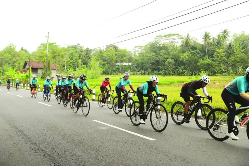 A group of 100 cyclists, including athletes, enthusiasts and prominent public figures from Qatar and Indonesia, rode 93km through a part of Indonesia filled with important historic monuments that are testaments to the country’s history of cultural diversity and religious tolerance.