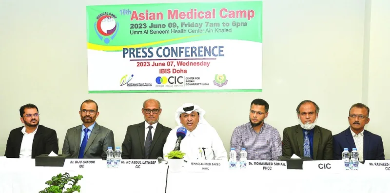 Officials announcing details of the 19th Asian Medical Camp Wednesday. PICTURE: Shaji Kayamkulam