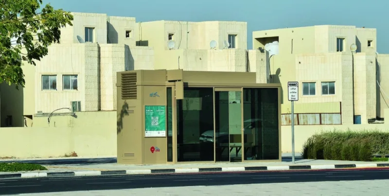 An air-conditioned bus shelter on a Doha road. PICTURE: Shaji Kayamkulam.