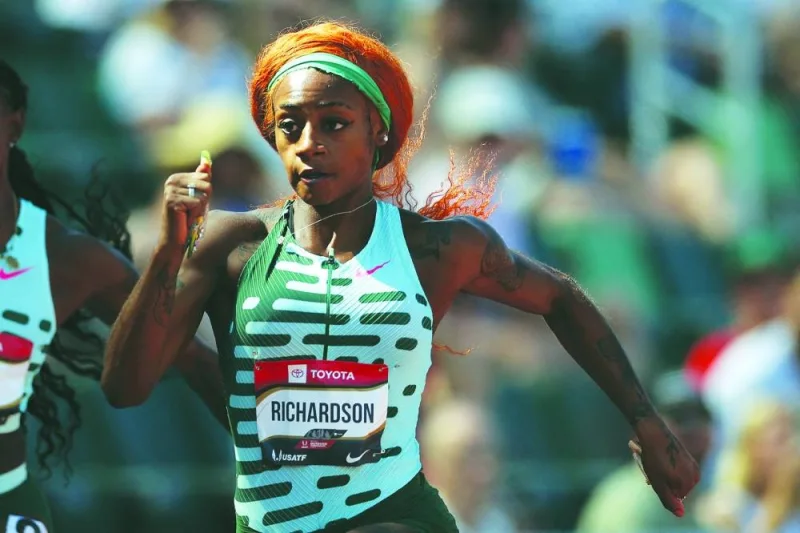 
Sha’Carri Richardson competes in the Women’s 100m during the 2023 USATF Outdoor Championships at Hayward Field in Eugene, Oregon. (AFP) 