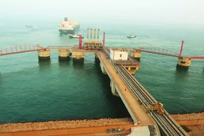 A liquefied natural gas (LNG) tanker leaves the dock after discharging at PetroChina&#039;s receiving terminal in Dalian, Liaoning province, China. In 2022, Qatar accounted for bulk of Middle East to Asia LNG trade at 36.1mn tonnes, which was 9.1mn tonnes higher than in 2021, according to IGU.