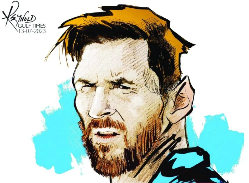 Lionel Messi (Illustration by Reynold/Gulf Times)