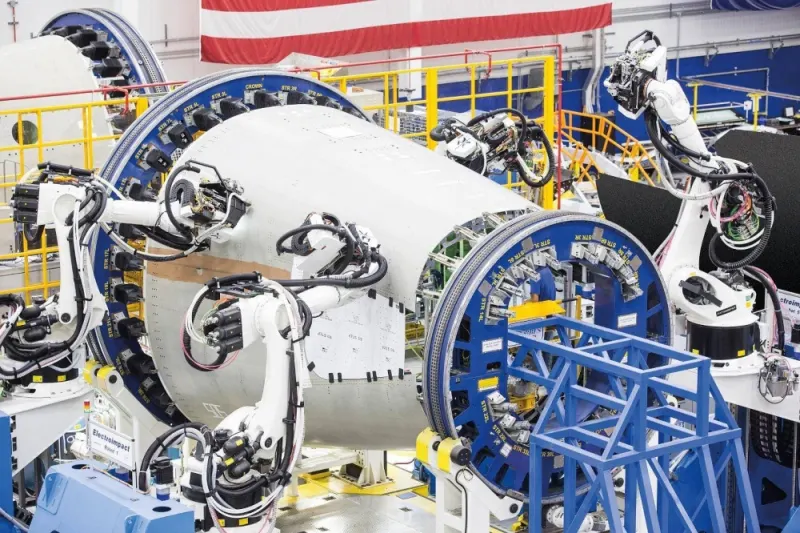 Boeing’s South Carolina facility in the US utilises a quadbot, comprised of four robots, for drilling approximately 3,000 holes in the aftbody of the 787 Dreamliner aircraft.