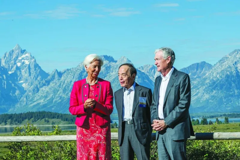 
Christine Lagarde, president of the European Central Bank; Kazuo Ueda, governor of the Bank of Japan; and Jerome Powell, Federal Reserve chairman, at the Jackson Hole economic symposium. A key theme emerging from the formal conference proceedings and conversations on the sidelines was difficulties adapting to forces outside the control of monetary authorities. 