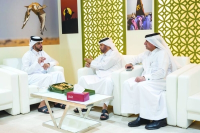 Salem al-Mannai (left) with Katara-Cultural Village general manager Dr Khalid Ibrahim al-Sulaiti, and another official.