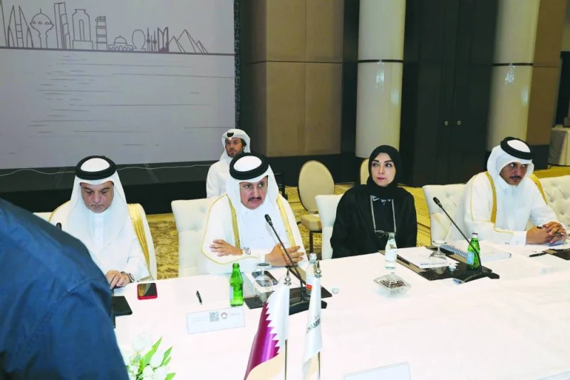 Qatar Chamber chairman Sheikh Khalifa bin Jassim al-Thani together with the chamber&#039;s delegation at the 62nd meeting of the Federation of Gulf Co-operation Council Chambers and the 134th board of directors meeting of the Union of Arab Chambers held in Manama.
