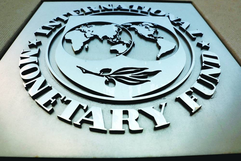 (File photo) The International Monetary Fund (IMF) logo is seen outside the headquarters building in Washington, US. (Reuters)