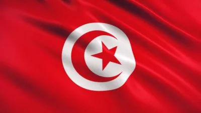 3d render Tunisia Flag (Close-up)