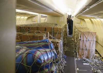 Cargo inside an Air Canada Airbus A330 at Montreal-Pierre Elliott Trudeau International Airport in Canada (file). Global air cargo segment registered its first year-on-year growth in 19 months in August, which amid uncertainties provides optimism to an industry, impacted by logistical challenges posed by the Covid-19 pandemic.