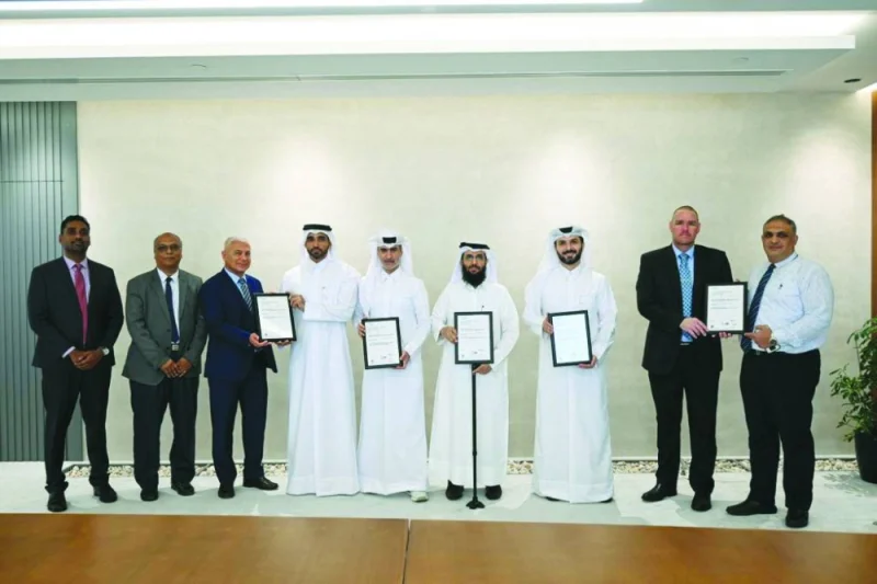 Abdulaziz Ibrahim al-Tamimi, CEO of Al-Awalia, received the certificates from Mirzakhani Ali, vice-president of DNV Energy Systems, in the presence of the ISO steering committee members and management team.