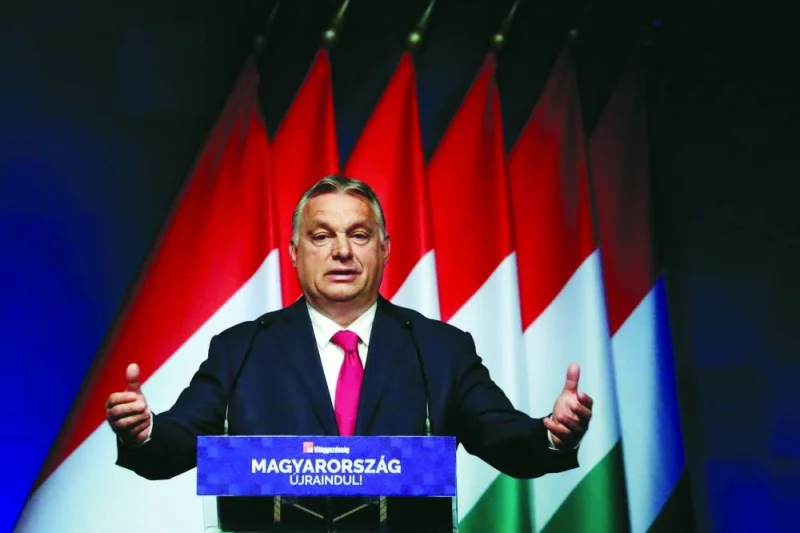 
(File photo) Hungarian Prime Minister Viktor Orban gestures as he speaks during a business conference in Budapest, Hungary, June 9, 2021. (Reuters) 