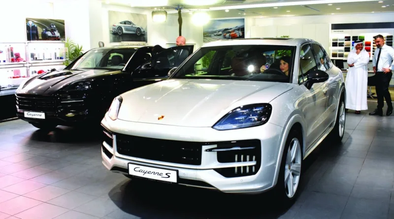 The Cayenne model range showcased at the showroom. PICTURE: Thajudheen