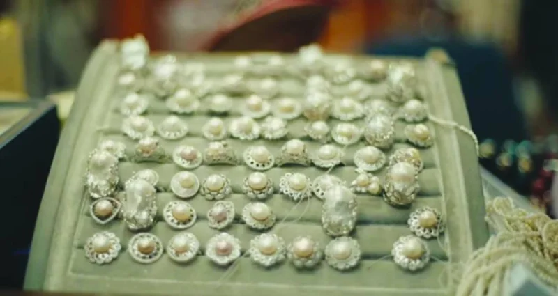 Pearls on display.