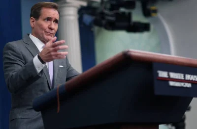 White House National Security Council Strategic Communications Coordinator John Kirby takes part in a  press briefing held by White House Press Secretary Karine Jean-Pierre at the White House in Washington, US, Monday. REUTERS