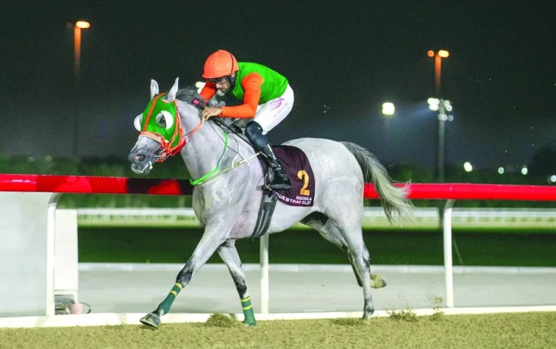 Faleh Bughanaim rides Ietibar to Asherij Cup victory at the Al Rayyan Racecourse on Wednesday.