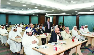 Participants of the two-day ‘Anti-Money Laundering’ training course recently organised by Qatar Chamber.