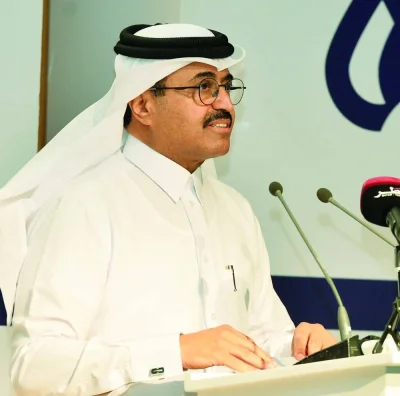 HE Dr Mohammed bin Saleh al-Sada delivering the keynote address at the event Monday. PICTURE: Shaji Kayamkulam.